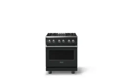 Front. Viking - 30 in. Wide 4 Burner Pro 5 Series 4.7 Cu. Ft. Freestanding Sealed Dual Fuel Convection Range - Antique Bronze - Antique Bronze.