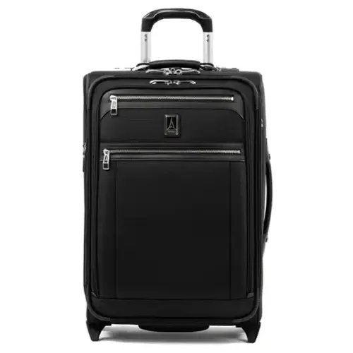 Front. Travelpro - Travelpro Platinum Elite Softside Expandable 22" Carry On Spinner - Shadow Black.