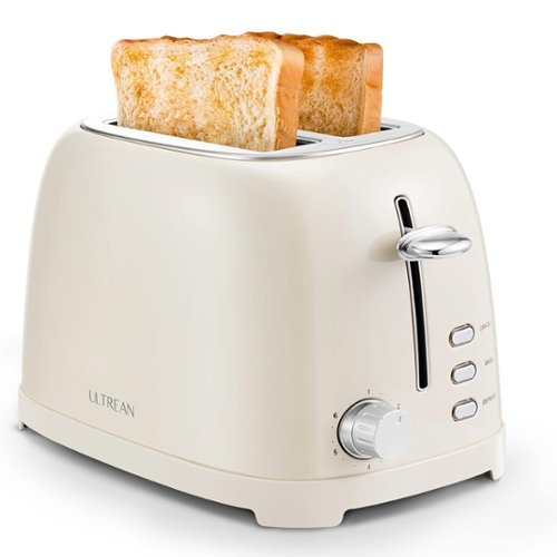 Ultrean - 2 Slice Retro Toaster - Cream-Front_Standard 