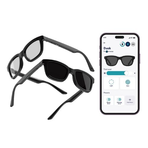 Ampere Dusk Lite Smart Sunglasses with Electronic Tint Adjustable Lenses - Black BUY ONLINE