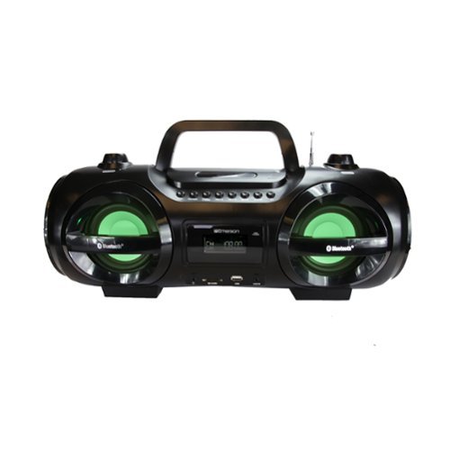 Emerson - Retro Portable Boombox CD Player, AM/FM Radio, Bluetooth, USB, LED Display (EPB-3005) - Black-Front_Standard 
