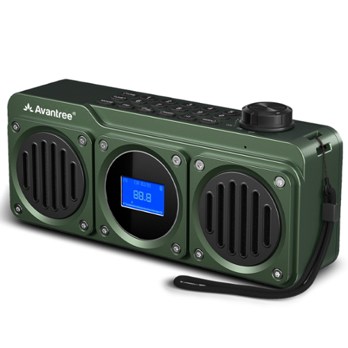 Avantree - Boombyte - Portable Digital FM Radio with Bluetooth Speaker, Superb Sound, Metal Finish-Front_Standard 