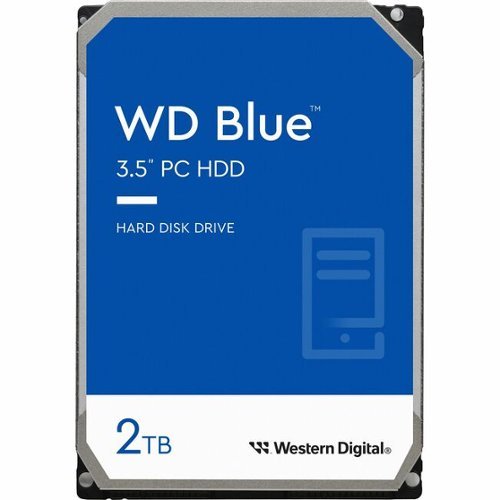 Western Digital - WD Blue 2 TB Hard Drive - 3.5" Internal - SATA (SATA/600) - Conventional Magnetic Recording (CMR) Method - Desktop PC-Front_Standard 