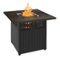 Four Seasons Courtyard - Dual Heat 41,000 BTU Square Gas Fire Pit with Tabletop - Black-Front_Standard