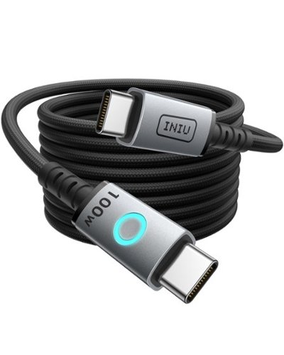 INIU 65W Fast GaN Charger with USB-A/C Ports & 100W USB C to C 3.3ft Cable for iPhone 17 16 15 Laptops Tablets - Black BUY ONLINE