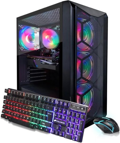 STGAubron - Gaming Desktop PC, AMD Ryzen 5 5500 up to 4.2G, GeForce RTX 3060 12G, 16G DDR4, 1T SSD, WiFi 6, BT 5.2, Win11H - Black-Front_Standard 