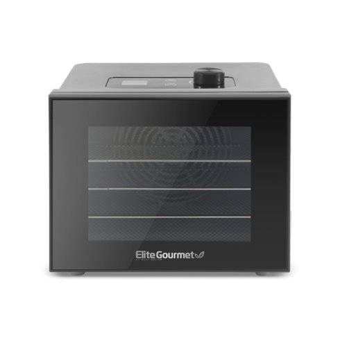 Elite Gourmet - Digital Food Dehydrator with 4 Stainless Steel Trays - Black-Front_Standard 