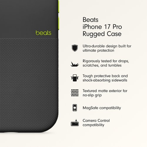 Beats iPhone 17 Pro Rugged Case with MagSafe and Camera Control - Everest Black WORLDWIDE DELIVERY