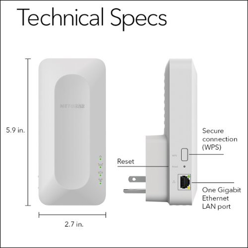 NETGEAR EAX12 AX1600 WiFi 6 Mesh Wall Plug Range Extender - White BUY ONLINE