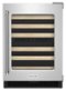 KitchenAid - 46-Bottle Dual Zone Wine Cellar with Glass Door and Wood-Front Racks - Stainless Steel-Front_Standard