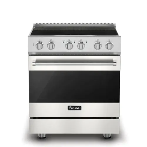 Front. Viking - 3-Series Induction Self-Clean Range - Pure White.