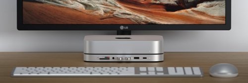 Satechi Stand & Hub for Mac Mini w/ SSD Enclosure with USB-C Data port, 3 USB-A Data ports, Micro/SD Card Readers, & 3.5mm Audio - Silver BUY IN AUSTRALIA