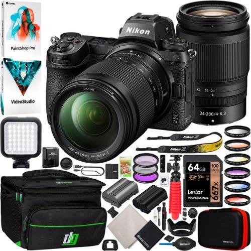 Nikon - Z7II Full-Frame Mirrorless Camera + 24-200mm Lens Kit + Photography Bundle-Front_Standard 