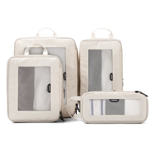 Epicka - TripCozy Compression Packing Cubes - 4 Set Durable Travel organizer Bags with Mesh Top for Carry on - Beige-Front_Standard 