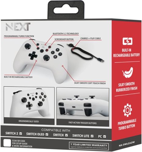 NEXT Wireless Rechargeable Pro Controller for Switch 2 & Switch - Frost BUY ONLINE