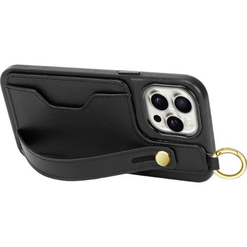 SaharaCase FingerGrip Series Genuine Leather Wallet Case for Apple iPhone 15 Pro Max - Black WHERE TO BUY