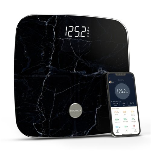Nautica - Smart Body Scale, Bluetooth, BMI, Body Fat, Muscle & More, Smartphone App for Body Composition Tracking, 440 Lbs - Black Stone-Front_Standard 