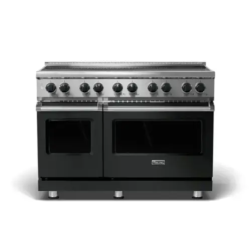 Front. Viking - 5 Series 48" Wide Freestanding Electric Induction Range - Antique Bronze.