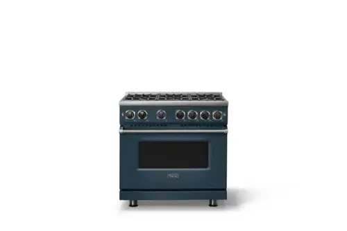 Front. Viking - Pro 7 Series 5.6 Cu. Ft. Freestanding Sealed 4 Burner Gas Convection Range - Squall - Squall.