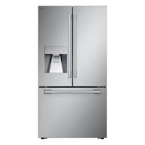 Front. SKS - 36-inch 25.5 Cu. Ft. Smart Counter-Depth French Door Bottom Freezer Refrigerator with Craft Ice - Stainless Steel.