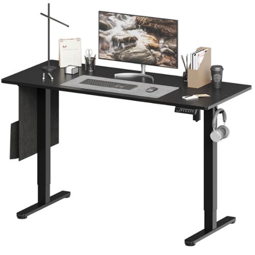 Bestier Adjustable Standing Gaming Desk with USB Port and Side Pocket - 55" wide - Black