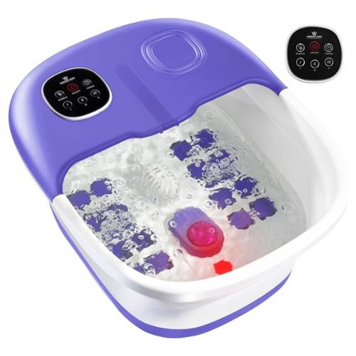 Medical King - Foot Spa with Heat, Jets & Remote Control – Collapsible Grey Foot Massager with Pumice Stone, Bubbles & Vibration - Purple-Front_Standard 