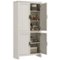 Homcom - 64" 4-Door Kitchen Pantry, Freestanding Storage Cabinet with 3 Adjustable Shelves for Kitchen - White-Front_Standard