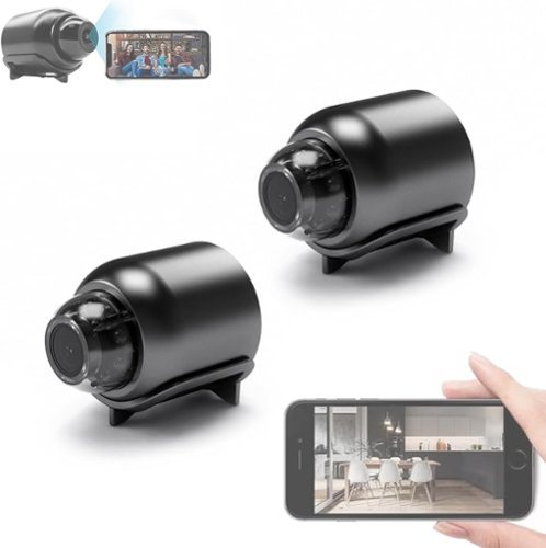 Cluzine - 1080p HD Mini Wireless WiFi Camera , Discreet Hd 1080p WiFi Hidden Spy Camera (2 pcs)-Front_Standard 