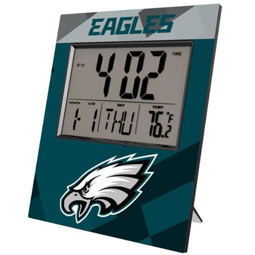 Keyscaper - Philadelphia Eagles Color Block Digital Desk Clock - Multicolor-Front_Standard 