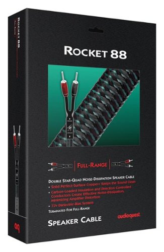AudioQuest Rocket 88 10'  Speaker Cable  with Banana > Banana - Green on Black WORLDWIDE DELIVERY