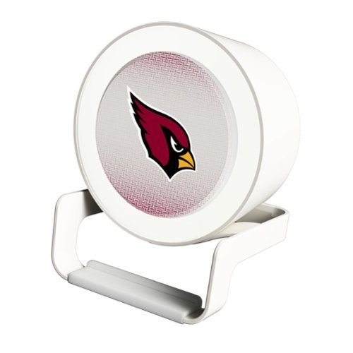 Keyscaper - Arizona Cardinals Linen Print Nightlight Charger & Bluetooth Speaker - White-Front_Standard 