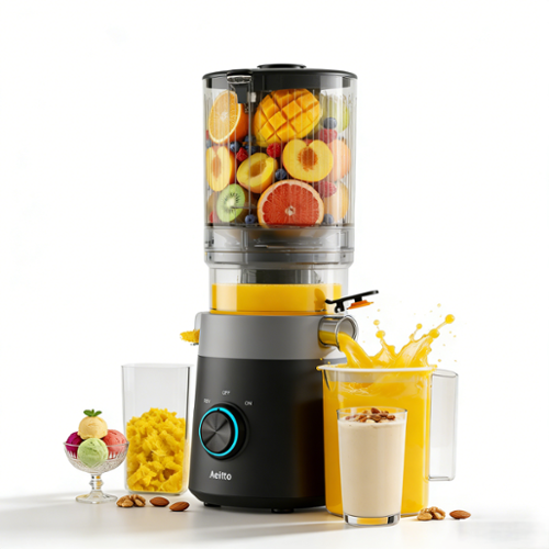Aeitto - Juicer Machines With 3-in-1 Multi-Juicer (Juice/Sorbet/Nut Milk), 6.0" Extra Large Chute - Black-Front_Standard 