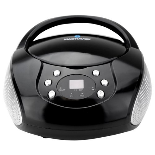 Magnavox - 2W Boombox - Silver/black-Front_Standard 