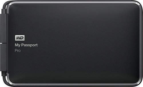  WD - My Passport Pro 2TB External Thunderbolt Portable RAID Hard Drive - Black/Silver
