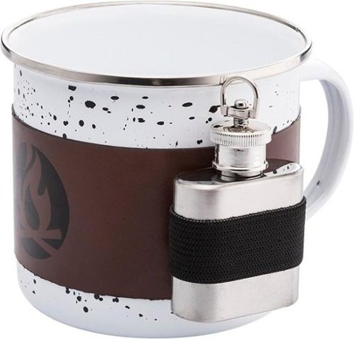  Samsonico - 17.7-Oz. Mug with Mini Flask - White/Brown