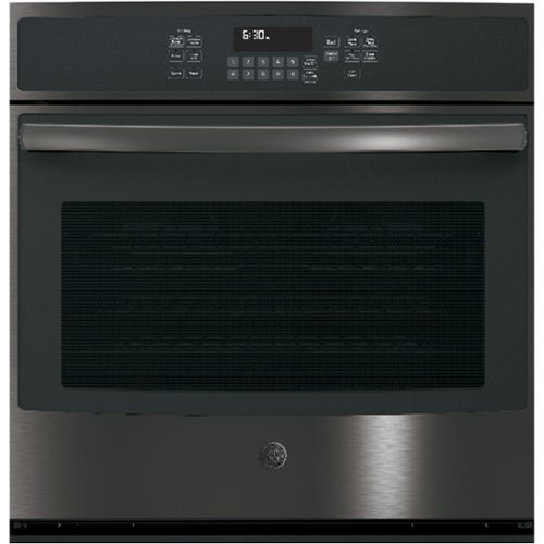GE - 30" Built-In Single Electric Convection Wall Oven - Black Stainless Steel-Front_Standard 