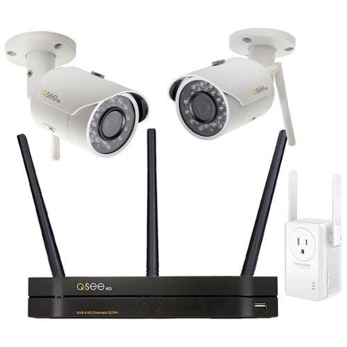 Q-See - 4-Channel, 2-Camera Indoor/Outdoor Wireless 3MP 1TB NVR Surveillance System - White-Front_Standard 