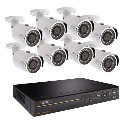 Q See - 8-Channel, 8-Camera Indoor/Outdoor Wired 4MP 2TB DVR Surveillance System - White-Front_Standard 