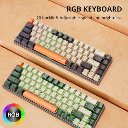 REDRAGON K633CGO-RGB Wired 60% Mechanical Gaming Keyboard, RGB Backlit 68 Keys Progammable Keyboard, Hot-Swappable Red Switch - Black/Beige/Orange SHOP ONLINE