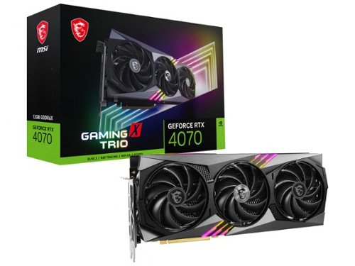 MSI - NVIDIA GeForce RTX 4070 Gaming X Trio 12G 12GB DDR6X PCI Express 4.0 Graphics Card - Black-Front_Standard 