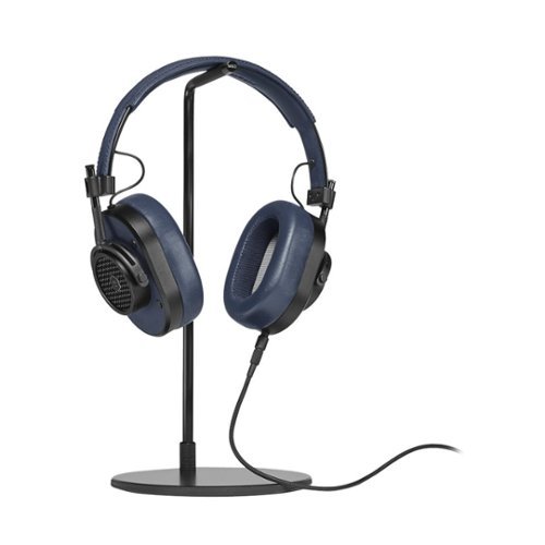 Master & Dynamic - MH40 Wired Over-the-Ear Headphones (iOS) - Black Metal/Navy Leather-Front_Standard 