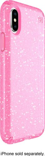  Speck - Presidio Clear + Glitter Case for Apple® iPhone® X and XS - Clear/glitter/bella pink