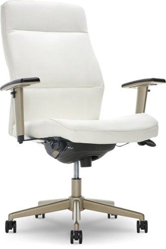 La-Z-Boy - Baylor Modern Bonded Leather Executive Chair - White - Bonded Leather-Front_Standard 