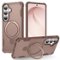 Dteck - Rugged Mag Safe Case for Samsung Galaxy S26,Mag Safe Compatible,Bulit in Magnetic Metal Stand PC+TPU Shockproof Cover - Desertgold-Front_Standard