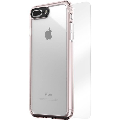 SaharaCase - Clear Case with Glass Screen Protector for Apple® iPhone® 7 Plus and Apple® iPhone® 8 Plus - Rose Gold