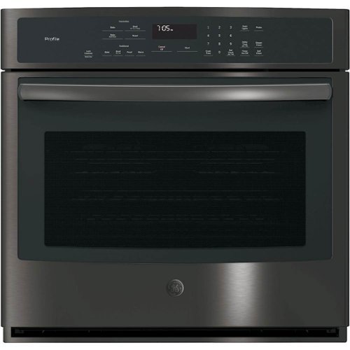 GE - Profile 30" Built-In Single Electric Convection Wall Oven - Black Stainless Steel-Front_Standard 