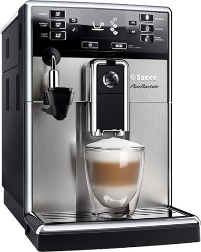 Saeco - PicoBaristo Espresso Maker/Coffee Maker - Black/stainless steel-Front_Standard 