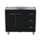 TuHome - Ferretti Utility Sink With Three Drawers And Double Door Cabinet - Black-Front_Standard