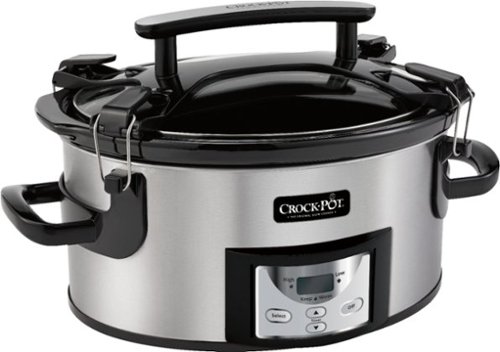  Crock-Pot - Cook &amp; Carry 6-Quart Slow Cooker - black/silver