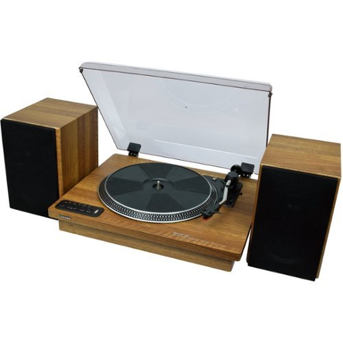 Toshiba - Bluetooth Stereo Turntable - Brown-Front_Standard 